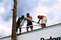Picture of FSEC researchers send PV systems to assist victims of Hurricane Andrew.