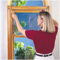 Picture of Woman applying window film.