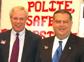 Philip Fairey (left) with Spencer Abraham (right)