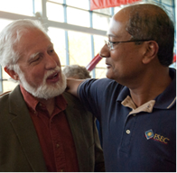 Subrato celebrates his retirement from FSEC after 33 years of service (shown here with fellow researcher, Danny Parker).