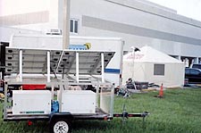 Photo: Mobile photovoltaic trailer powering emergency medical tent.