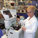 Photo of research using new lab equipment.