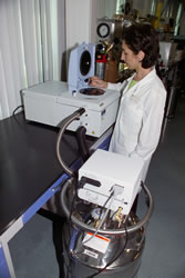 Photo of researcher using DSC unit.